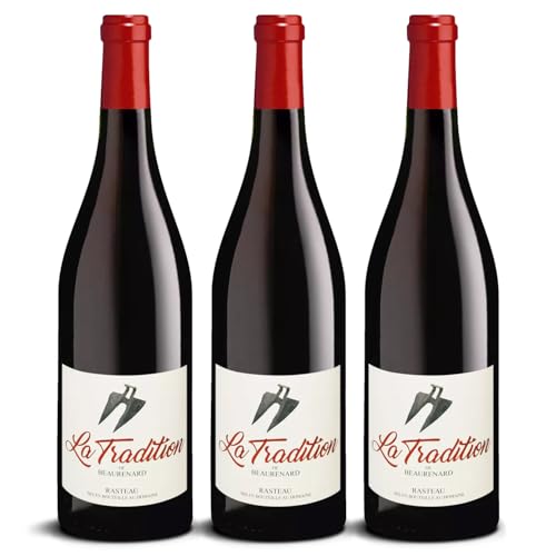 DELINAT – La Tradition de Beaurenard 2020 – Französischer Rotwein trocken – Bio-Wein aus Rasteau, vegan (3 x 0,75l) von Delinat