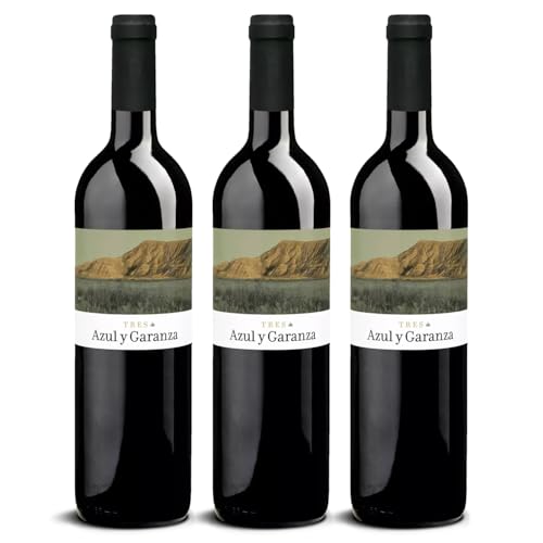 DELINAT – Tres de Azul y Garanza 2021 – Spanischer Rotwein trocken – Bio-Wein aus Navarra, vegan (3 x 0,75l) von Delinat