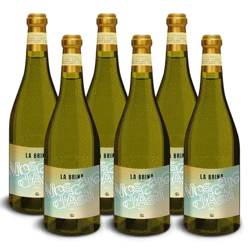 DELINAT – Weinpaket Moscato 2022 – Italienischer Schaumwein mild – Bio Wein aus Piemont, vegan (6 x 0,75l) von Delinat