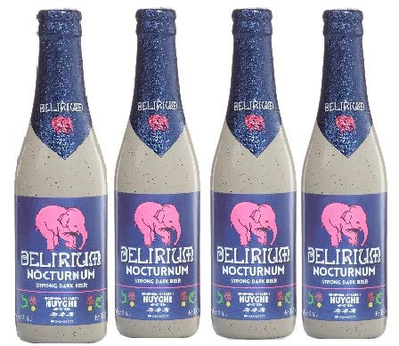 4 Flaschen a 0,33L Delirium Nocturnum Strong Dark beer a 330ml rosa Elefanten inc. 0.32€ Mehrweg Pfand von Delirium Tremens Strong blond beer