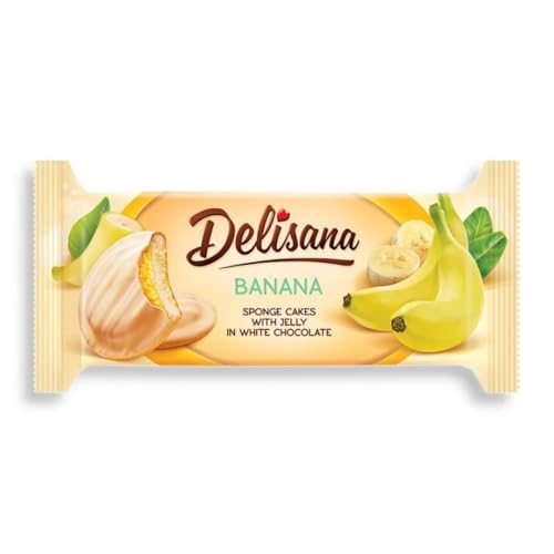 Biszkopty Bananowe w bialej Czekoladzie - Biscuitkekse Banane 135g Delisana von Delisana