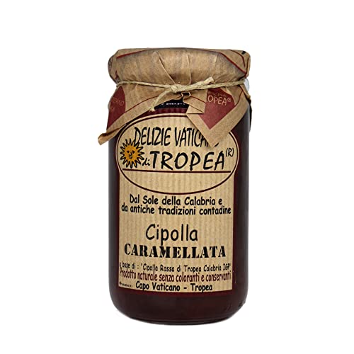 Karamellisierte Zwiebel aus Tropea Calabria IGP - Typisch kalabrische Produkte - Handwerkliche Gourmet-Sauce - Perfekt zu Käse - Hergestellt in Italien - Vatikanische Köstlichkeiten von Tropea - 230gr von Delizie Vaticane di Tropea