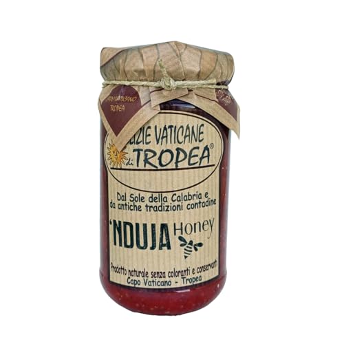 Nduja di Spilinga mit Honig 180g | Würzige Bredbare Kalabrische Salami | Handgemachte Delikatesse mit Honig | Exklusive Feinkost aus Italien Nduja di Spilinga mit Honig 180g | Würzige Bredbare Kalabrische Salami | Handgemachte Delikatesse mit Honig | Exklusive Feinkost aus Italien von Delizie Vaticane di Tropea