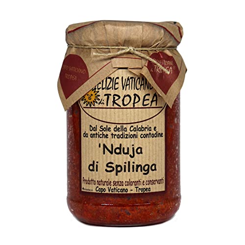 Nduja Calabrese di Spilinga 280gr - Würziges Streichfähige und Cremige Salami - Typisch kalabrische Produkte - 100% Made Italy - Glutenfrei - Delizie Vaticane di Tropea (nduja di spilinga) von Delizie Vaticane di Tropea