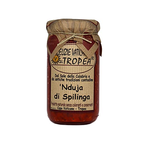 Nduja Kalabrien of Spilinga - Würziges Streichfähige und Cremige Salami - Typisch kalabrische Produkte - 100% Made Italy - Glutenfrei - Delizie Vaticane di Tropea 180g (Nduja Spilinga) von Delizie Vaticane di Tropea