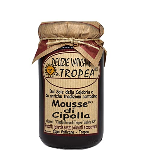 Rote Zwiebelmarmelade of Tropea - Karamellisiertes Chutney aus roten Zwiebeln - Perfekt für Käse – 100% Made Italy – typisches kalabrianisches Produkt – Delizie Vaticane Di Tropea – 230 g von Delizie Vaticane di Tropea