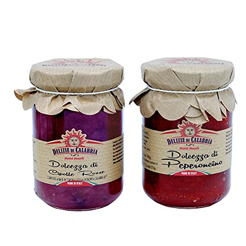 Konfitüren Delizie di Calabria: Rote Zwiebeln aus Tropea IGP und Chili 160 gr x 2 von Delizie di Calabria