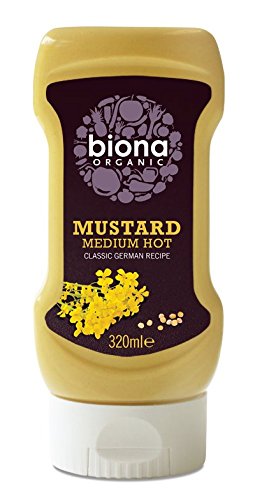 BIONA - Bio-Medium Hot Senf - Klassisches deutsches Rezept - Milchfrei - Glutenfrei - Laktosefrei - Vegan - 320ml von Delizioso Shop