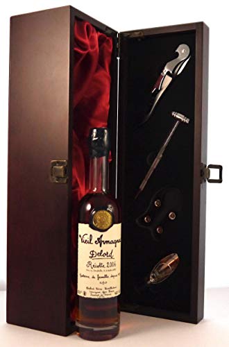 Delord Freres Bas Vintage Armagnac 2006 (20cl) in einer mit Seide ausgestatetten Geschenkbox, da zu 4 Weinaccessoires, 1 x 200ml von Delord Freres Armagnac