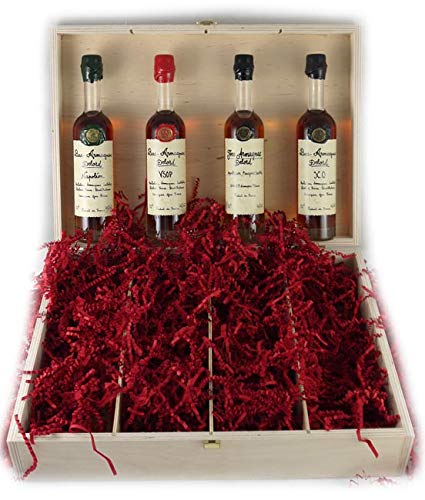 Delord Freres Napoleon/VSOP/XO/Fine Bas Armagnac set (4 X 50cls) in einer Geschenkbox, da zu 4 Weinaccessoires, 4 x 500ml von Delord Freres