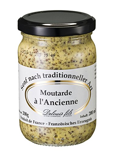 Moutarde à l'Ancienne, Senf nach traditioneller Art, grober Senf aus Frankreich, 200g von Delouis fils