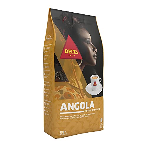 Delta Cafés - Kaffeebohnen Angola - Mischung aus Arabica- und Robusta-Bohnen - Natürliche Röstung - Intensität 8 - Sehr Aromatisch mit Vanille- Und Karamellnoten - 1 kg von Delta Cafés