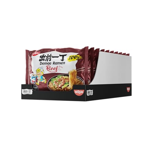 Nissin Demae Ramen – Rind, 10er Pack, Instant-Nudeln japanischer Art, mit Rindfleisch-Geschmack & asiatischen Gewürzen, schnell & einfach zubereitet, asiatisches Essen (10 x 100 g) von NISSIN