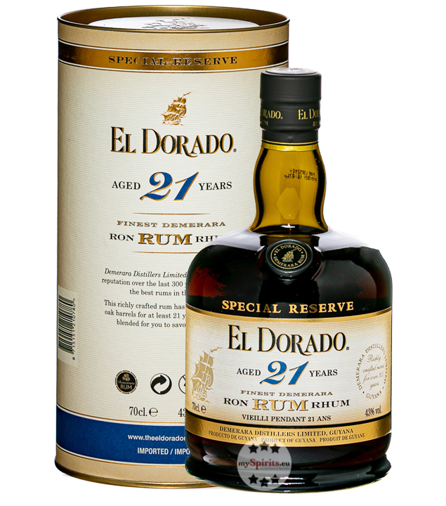 El Dorado 21 Jahre Rum (43 % Vol., 0,7 Liter) von Demerara Distillers