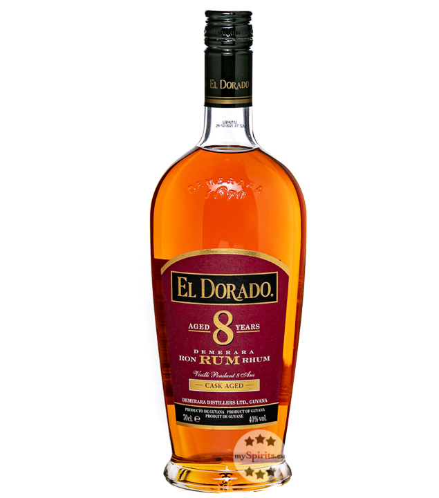 El Dorado 8 Jahre Rum (40 % Vol., 0,7 Liter) von Demerara Distillers