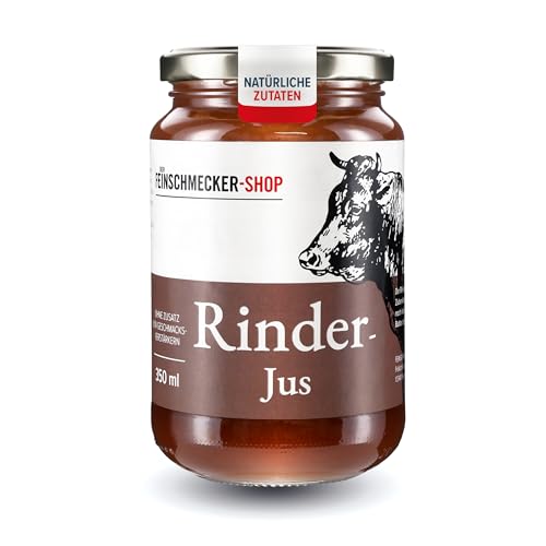 Der Feinschmecker 350ml Bratenjus vom Rind I Mit Rinderknochen, Wurzelgemüse & Tomatenmark angeröstet I Mit Rotwein abgelöscht I Frei von Aromen & Zusatzstoffen Der Feinschmecker 350ml Bratenjus vom Rind I Mit Rinderknochen, Wurzelgemüse & Tomatenmark angeröstet I Mit Rotwein abgelöscht I Frei von Aromen & Zusatzstoffen von Der Feinschmecker