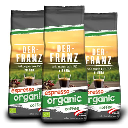 Der-Franz Espresso Bio Kaffee, Ganze Bohne, 3 x 500 g von Der-Franz