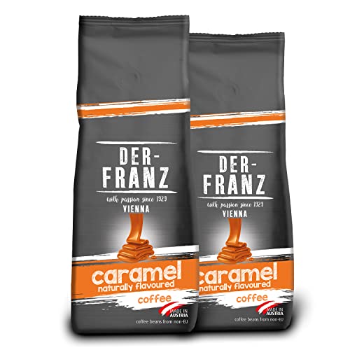 Der-Franz Kaffee, aromatisiert mit Karamell, Intensität3/5, Arabica und Robusta gemahlen, 2x500g von Der-Franz