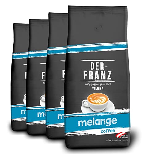 Der-Franz Melange Kaffee, ganze Bohne, 4 x 1000 g von Der-Franz