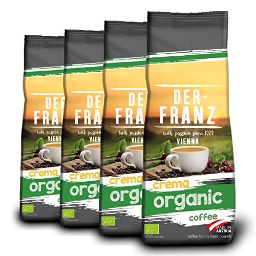 Der-Franz Crema Bio Kaffee, Intensität 4/5, 100% Arabica, gemahlen, 4x500g von Der-Franz