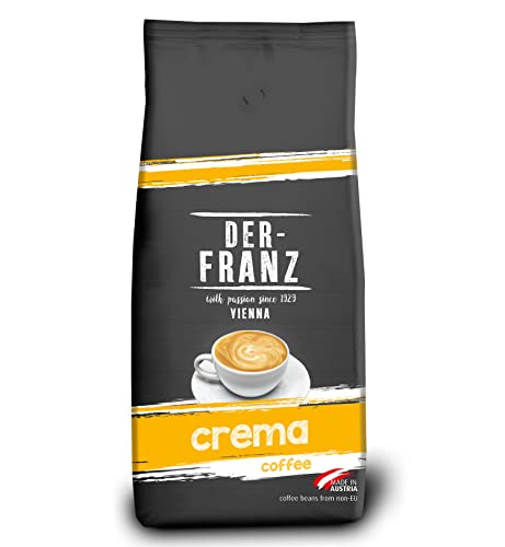 DER-FRANZ Kaffee Crema, Intensität 4/5, 100% Arabica, ganze Kaffeebohnen, 1000 g von Der-Franz