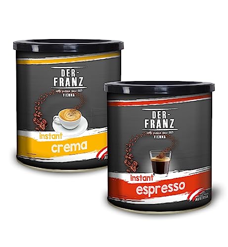 Der-Franz Instant Coffee Bundle - 1x Crema Instant-Kaffee, 1x Espresso Instant-Kaffee, 2 x 200 g von Der-Franz