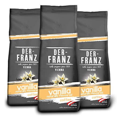 Der-Franz Kaffee, aromatisiert mit Vanille, Arabica und Robusta Kaffeebohnen, 3 x 500 g von Der-Franz