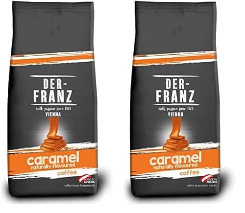 Der-Franz Kaffee, aromatisiert mit Karamaell, Intensität3/5, Arabica und Robusta Kaffeebohnen, 1000 g (Packung mit 2) von Der-Franz