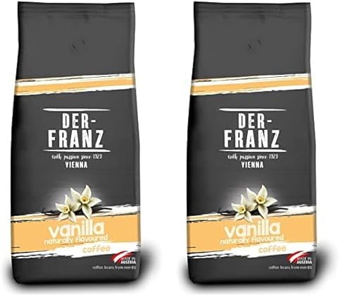 Der-Franz Kaffee, aromatisiert mit Vanille, Intensität3/5, Arabica und Robusta Kaffeebohnen, 1000 g (Packung mit 2) von Der-Franz