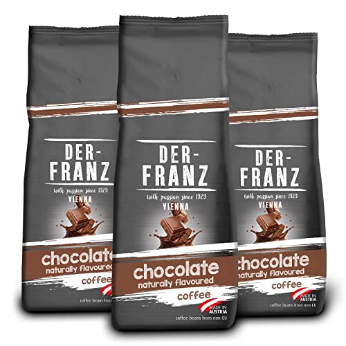 Der-Franz Kaffee, aromatisiert mit Schokolade, Arabica und Robusta Kaffeebohnen, 3 x 500 g von Der-Franz
