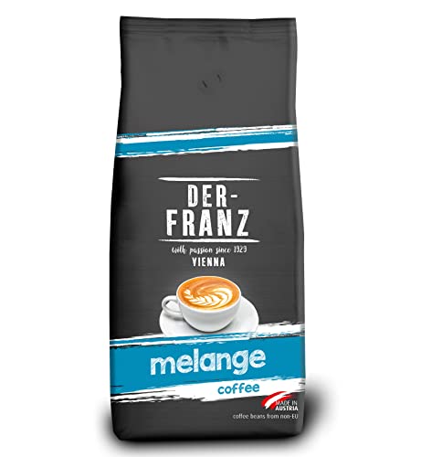 Der-Franz Melange Kaffee, Intensität 3/5, 100% Arabica, ganze Kaffeebohnen, 1000 g von Der-Franz