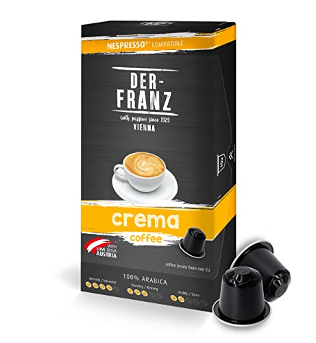 Nespresso kompatible Kaffee Kapseln, 1 x 10 Kapseln, Crema von Der-Franz