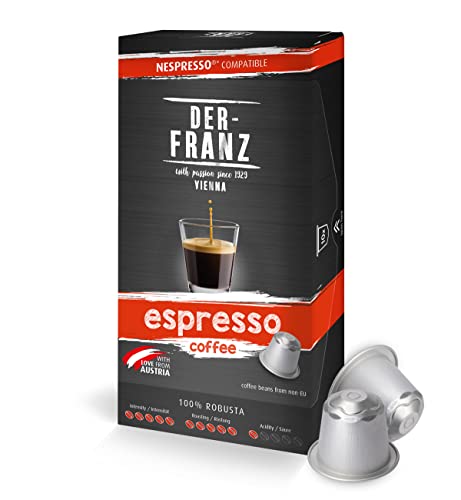 Nespresso kompatible Kaffee Kapseln, 1 x 10 Kapseln, Espresso von Der-Franz