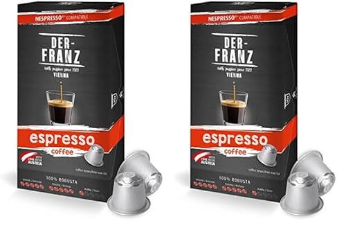 Nespresso kompatible Kaffee Kapseln, 1 x 10 Kapseln, Espresso (Packung mit 2) von Der-Franz