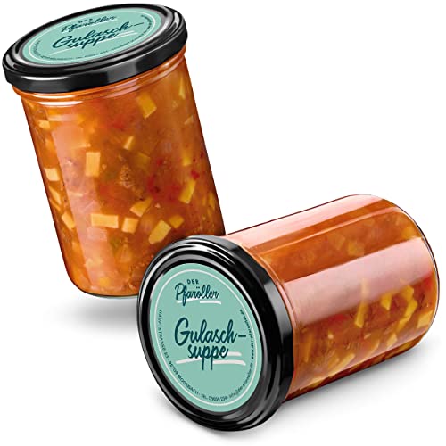 DER PFARÖLLER Gulaschsuppe – 2 Gläser mit jeweils 400 gr. – Hausgemachte Suppe im Glas mit Rindfleisch & Kartoffeln – leckeres Fertiggericht für Topf & Mikrowelle DER PFARÖLLER Gulaschsuppe – 2 Gläser mit jeweils 400 gr. – Hausgemachte Suppe im Glas mit Rindfleisch & Kartoffeln – leckeres Fertiggericht für Topf & Mikrowelle von Der Pfaröller