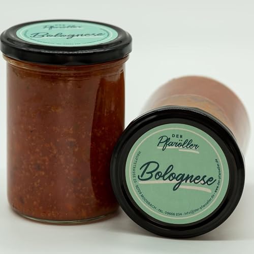 DER PFARÖLLER Sauce Bolognese 6 Gläser mit jeweils 400 gr. – Hausgemachte Bolognese Sauce mit Rinderhackfleisch – leckeres Fertiggericht für Topf & Mikrowelle – Schnell zubereitet DER PFARÖLLER Sauce Bolognese 6 Gläser mit jeweils 400 gr. – Hausgemachte Bolognese Sauce mit Rinderhackfleisch – leckeres Fertiggericht für Topf & Mikrowelle – Schnell zubereitet von Der Pfaröller
