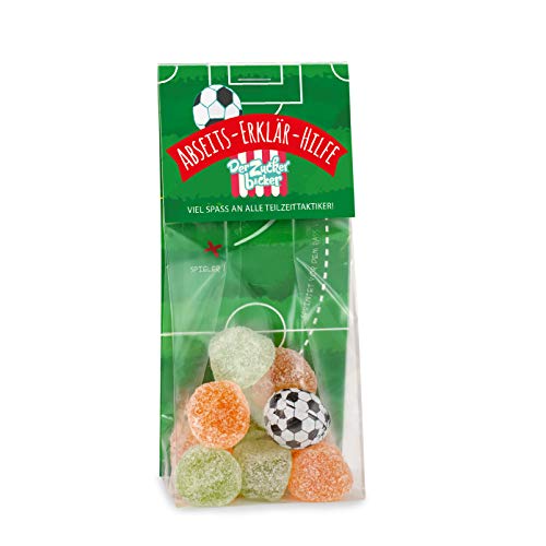 Abseits-Erklär-Hilfe - Naschbeutel mit Fruchtgummi und Kaugummi-Fußball, tolles Geschenk für Fußball-Fans von Der Zuckerbäcker