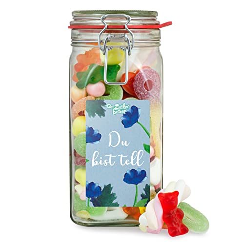 Du bist toll Süßigkeitenglas – toller Fruchtgummi und Marshmallow Mix, süßes Geschenk für Freunde Du bist toll Süßigkeitenglas – toller Fruchtgummi und Marshmallow Mix, süßes Geschenk für Freunde von Der Zuckerbäcker