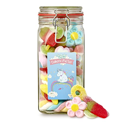 Einhorn-Futter, zauberhafte Süßigkeiten-Mischung im Glas für Einhorn-Fans Einhorn-Futter, zauberhafte Süßigkeiten-Mischung im Glas für Einhorn-Fans von Der Zuckerbäcker