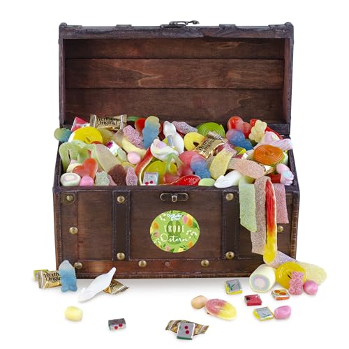 Frohe Ostern Schmatztruhe – bunte Schatztruhe mit Süßigkeiten, tolles Geschenk zu Ostern für Kind, Mama, Papa, Freund und Freundin Frohe Ostern Schmatztruhe – bunte Schatztruhe mit Süßigkeiten, tolles Geschenk zu Ostern für Kind, Mama, Papa, Freund und Freundin von Der Zuckerbäcker