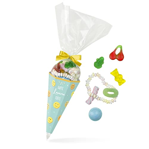 Gute Laune Zuckertüte – toller Süßigkeiten-Mix in schöner Spitztüte, wundervolle Geschenk-Idee von Der Zuckerbäcker