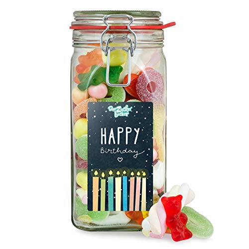 Happy Birthday - großes Süßigkeiten-Naschglas zum Geburtstag für Familie, Freunde und Mitarbeiter Happy Birthday - großes Süßigkeiten-Naschglas zum Geburtstag für Familie, Freunde und Mitarbeiter von Der Zuckerbäcker