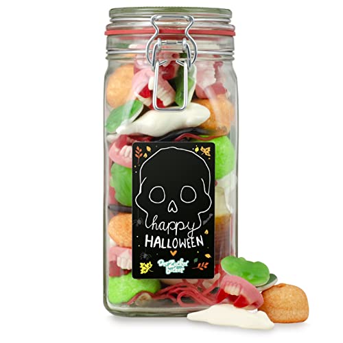 Happy Halloween - großes Glas mit Halloween-Süßigkeiten, Geschenk für Halloween von Der Zuckerbäcker