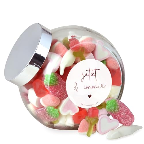 Jetzt & Immer Süßigkeitenglas – toller Süßigkeiten-Mix in elegantem Glas für Valentinstag & Hochzeit, schönes Valentinstagsgeschenk Jetzt & Immer Süßigkeitenglas – toller Süßigkeiten-Mix in elegantem Glas für Valentinstag & Hochzeit, schönes Valentinstagsgeschenk von Der Zuckerbäcker