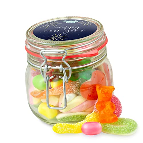 Kleines Happy New Year Glas – kleines Süßigkeiten-Glas für Silvester, tolles Neujahrs-Geschenk für Familie, Freund:innen, Mitarbeiter:innen, Kolleg:innen und Kinder Kleines Happy New Year Glas – kleines Süßigkeiten-Glas für Silvester, tolles Neujahrs-Geschenk für Familie, Freund:innen, Mitarbeiter:innen, Kolleg:innen und Kinder von Der Zuckerbäcker