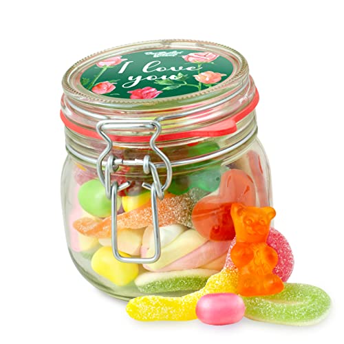 Kleines I love you Glas – bunter Süßigkeiten-Mix für Freund und Freundin, tolles Geschenk für Valentinstag Kleines I love you Glas – bunter Süßigkeiten-Mix für Freund und Freundin, tolles Geschenk für Valentinstag von Der Zuckerbäcker