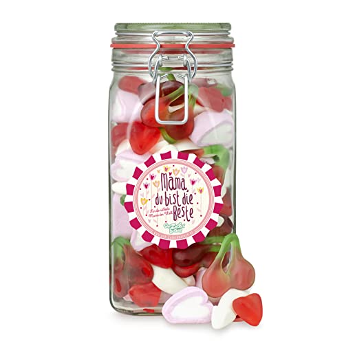 Mamas große Liebe – großes Glas mit einem tollen Süßigkeiten-Mix, herzliche Geschenk-Idee zum Mutter-Tag von Der Zuckerbäcker