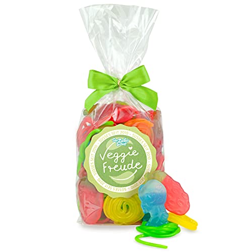 Veggie-Freude, bunte Süßigkeiten-Tüte 300 g mit vegetarischem Süßigkeiten Mix ohne Gelatine, süße Geschenkidee für Vegetarier Veggie-Freude, bunte Süßigkeiten-Tüte 300 g mit vegetarischem Süßigkeiten Mix ohne Gelatine, süße Geschenkidee für Vegetarier von Der Zuckerbäcker