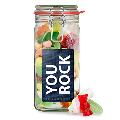 You Rock Süßigkeitenglas – kunterbunter, cooler Süßigkeiten-Mix, tolles Geschenk für Freunde und Freundinnen You Rock Süßigkeitenglas – kunterbunter, cooler Süßigkeiten-Mix, tolles Geschenk für Freunde und Freundinnen von Der Zuckerbäcker