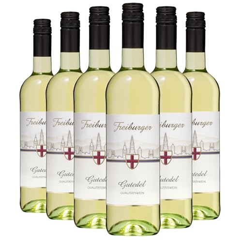 Wolfenweiler Freiburger Steinler Gutedel Weißwein halbtrocken - Qualitätswein aus dem Markgräflerland, leicht perlend mit frischer Kohlensäure (6 x 0,75l) von Der mit dem Wolf